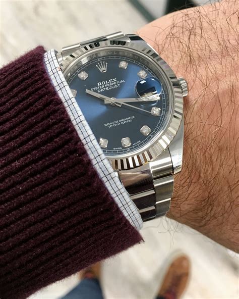 rolex datejust 41 silber blau|Rolex Datejust 41 126334.